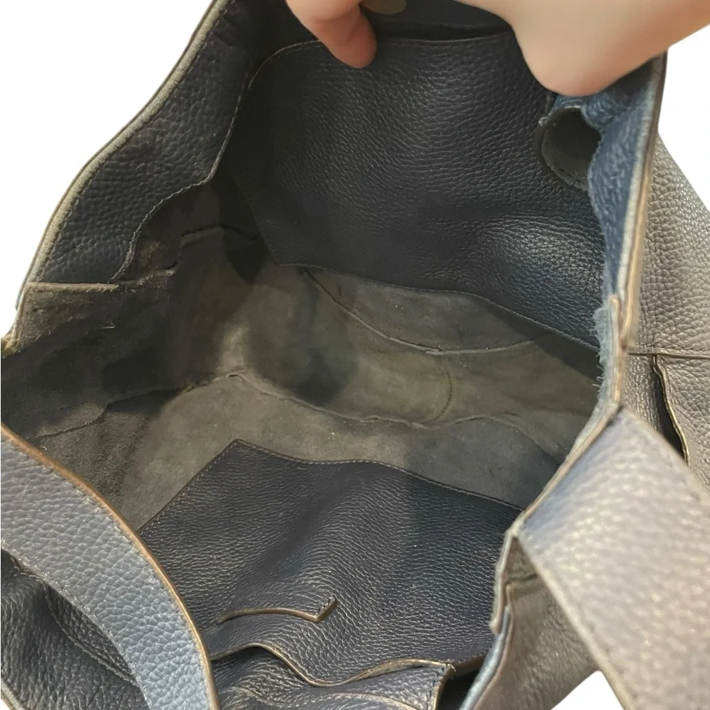 Beautiful Michael Kors Ashbury‎ Leather Slouchy Shoulder Bag Navy Blue Boho Hobo